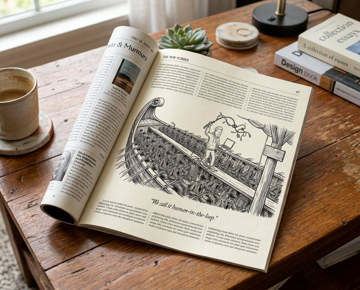 The cartoon in situ on a magazine spread